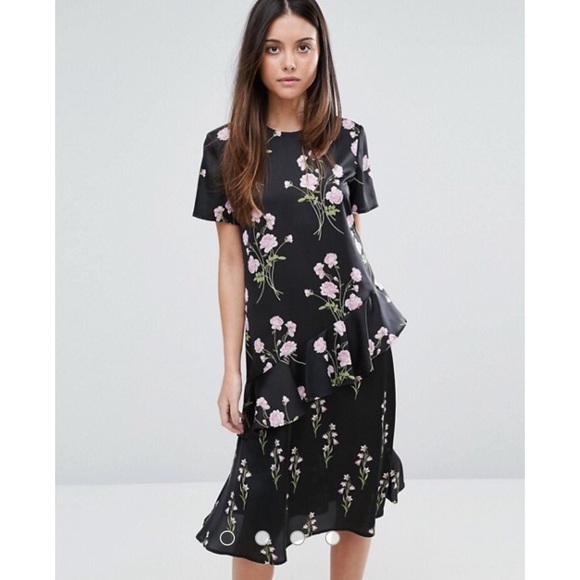 ASOS Dresses & Skirts - ASOS - Floral Ruffle Midi Dress